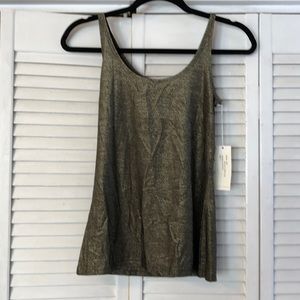 Only Hearts Mettalic Skinny Tank sz M blk/gold